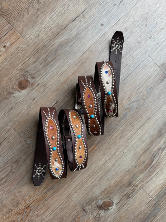 STUDDED BELT BROWN